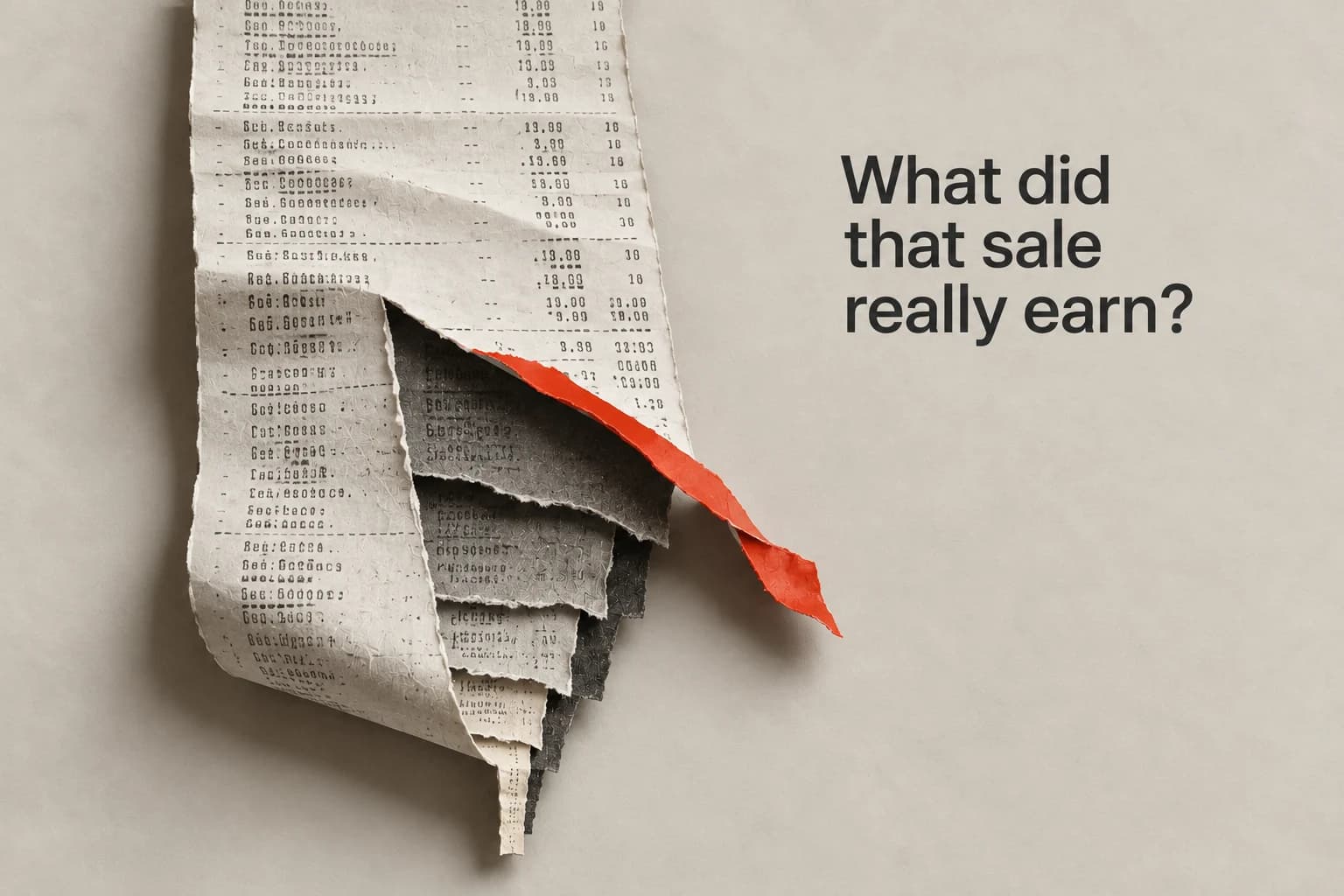 What did that sale really earn? A sales receipt peeled back to reveal the hidden layers of cost.